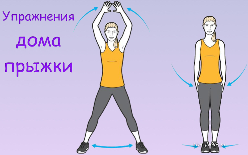 Тренировка дома | Прыжки для похудения с руками над головой