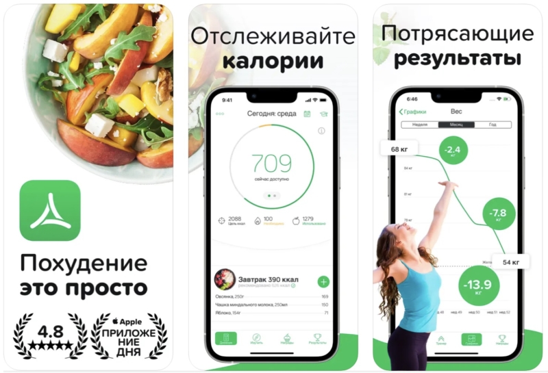 Arise программа для учета калорий на телефон.